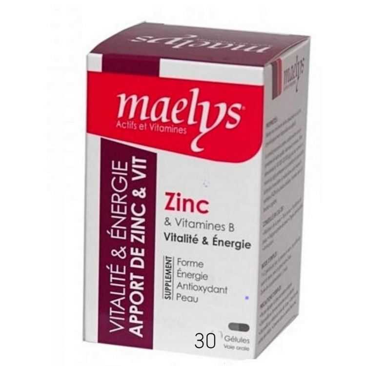 Maelys Zinc et Vitamines B Vitalité 30 Gélules