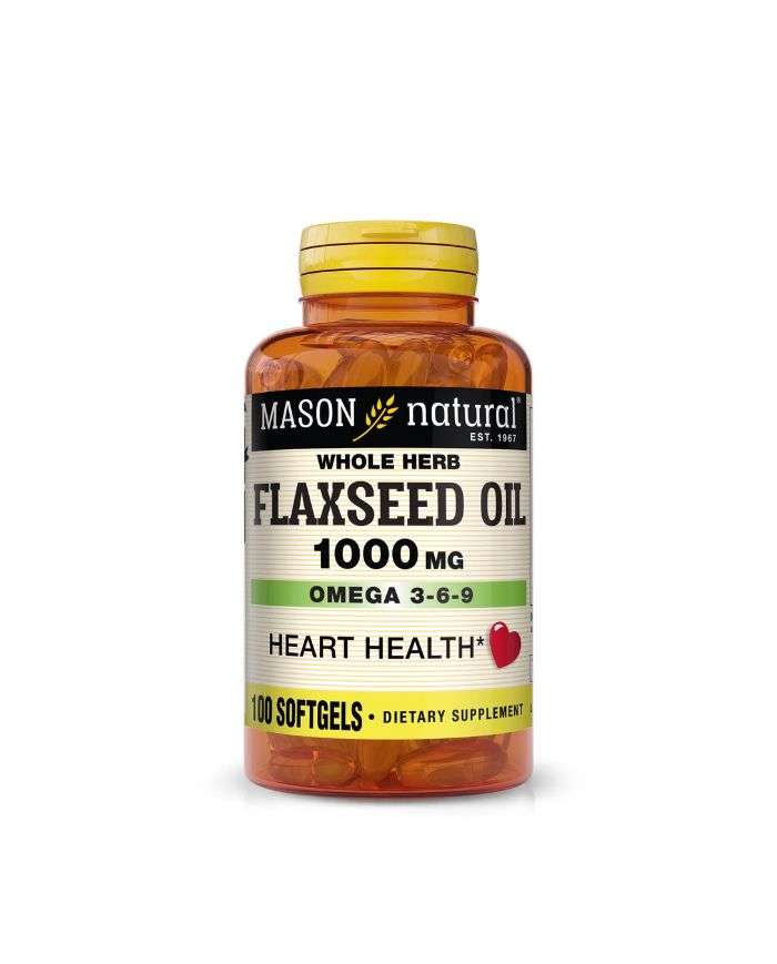Mason Natural Huile de Lin 1000mg – Oméga 3, 6, 9