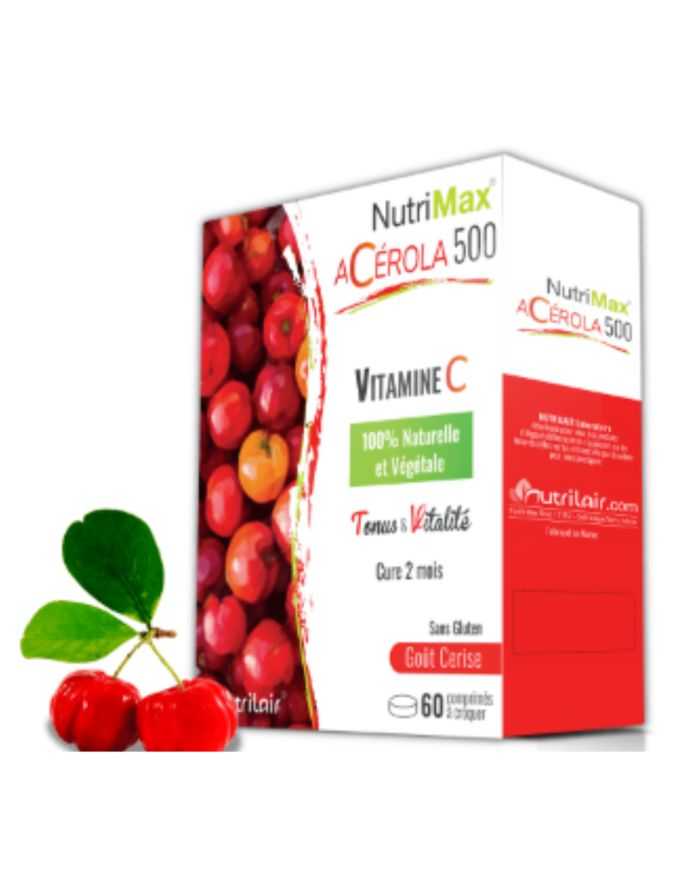 Nutrimax Acerola 500mg – Complément Vitamine C
