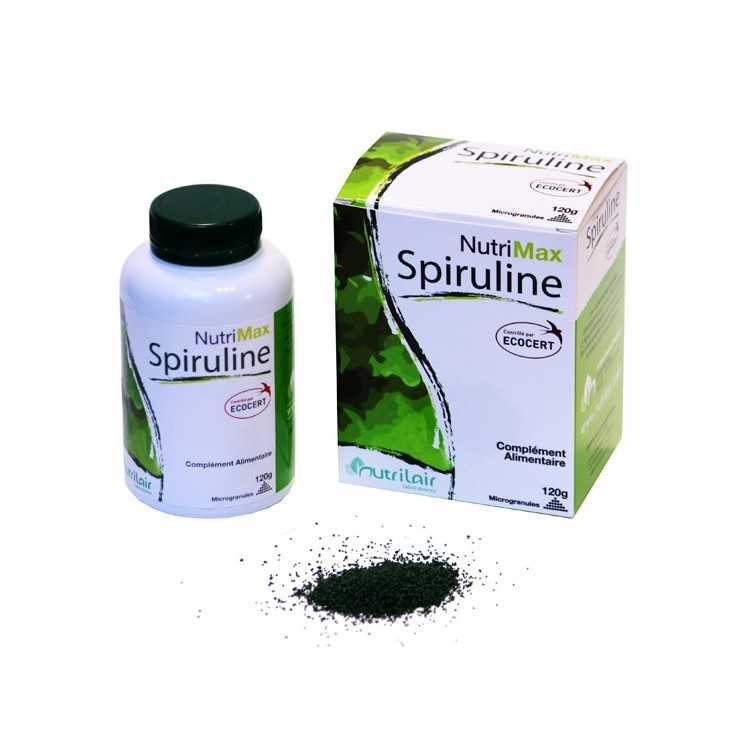 Spiruline 100% Bio Nutrimax 120g pour Tonus et Vitalité