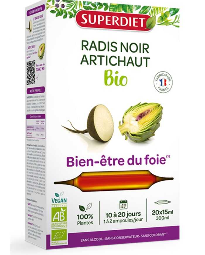 Ampoules Bio Radis Noir et Artichaut pour Digestion