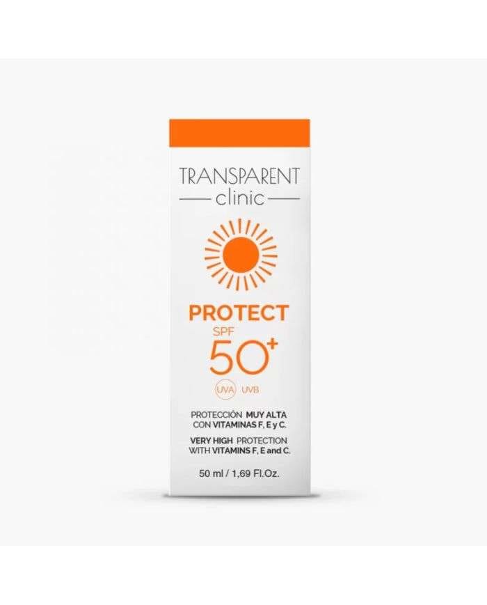 Crème solaire Transparent Clinic SPF 50+ pour une protection optimale