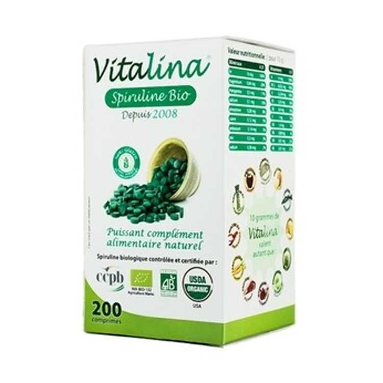 Vitalina Spiruline Bio 200 Comprimés – Complément Naturel
