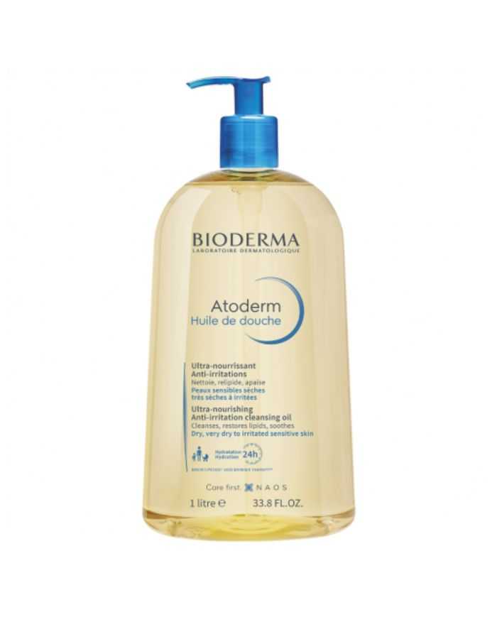 Huile de douche Bioderma Atoderm 1L pour peaux sèches