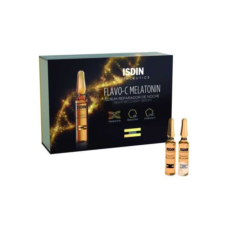 Sérum Isdin Flavo-C Melatonin Nuit – Éclat & Anti-âge